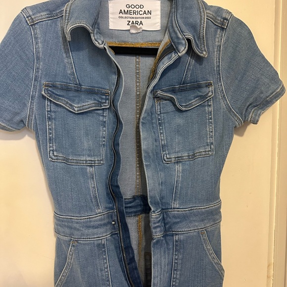 Zara X Good American ZW Sculpting Denim Jumpsuit - Picture 11 of 12